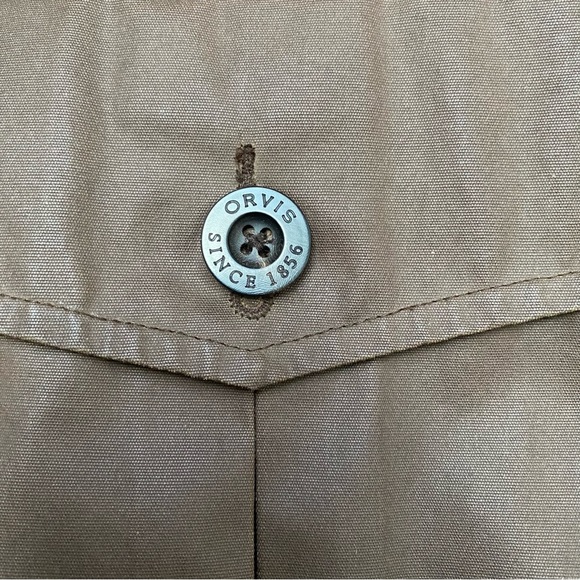 Orvis Waxed Cotton Fleece Collar Brown Bomber Large - Picture 11 of 16